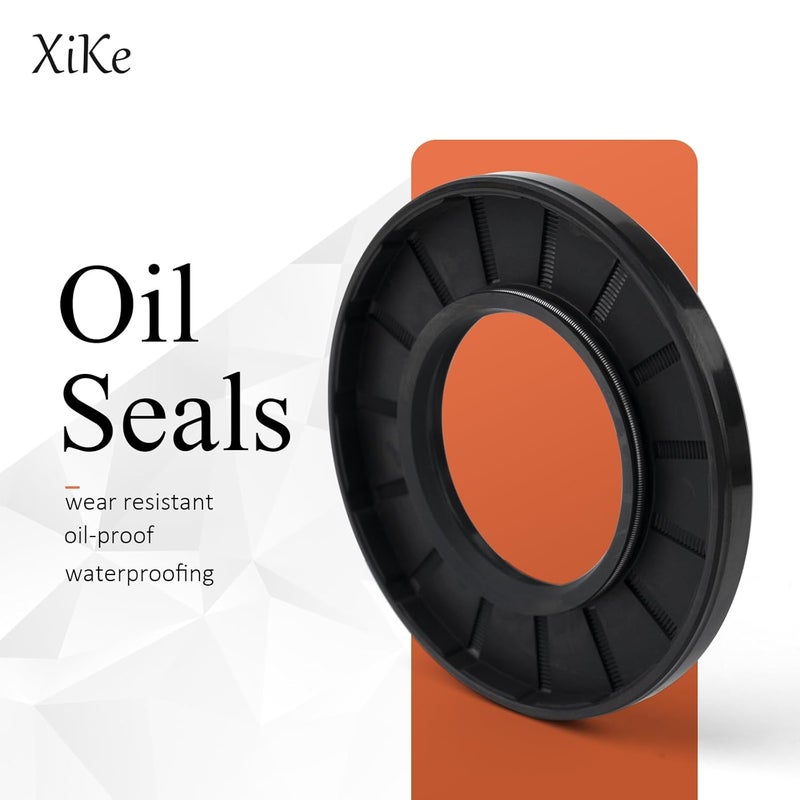 Xike 2PCS Oil Seal, Lip Seals, TC 52mm x 78mm x 10mm, Nitrile Rubber Double Lip Spring-Loaded Oil Shaft Seal, Designed for Bearing Shaft, Black - Image 4